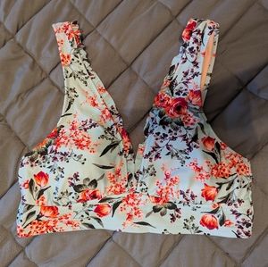 Floral print swimsuit top